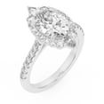 thumbnail image 2 of Eloya Jewel 1.6 Ct Oval Cut Solitaire Rings - 14K White Gold Plated Engagement Rings with Pear & Round Halo Moissanite Accents - Eternity Band Style - Moissanite - Ideal Gift for Birthdays, 2 of 3