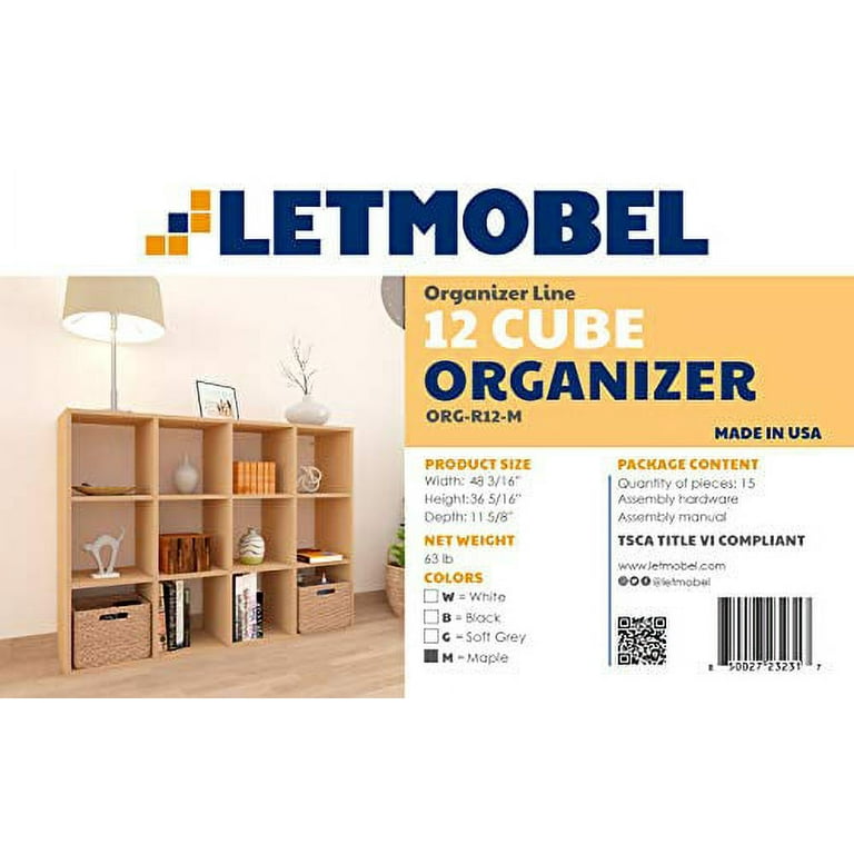Letmobel Cube Organizer | Book Shelf Organizer with Cube Storage Shelf |  DIY Cubical Storage Organizer | Shelf Organizer for Bedroom Living Room