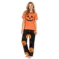 thumbnail image 3 of Family Pajamas Matching Sets - 2 piece Pumpkin Face Short Sleeve Tops+Pants Outfit Sets,Matching Halloween Pjs for Family Couples Women Men for 2XL Pjs, 3 of 8