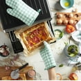 thumbnail image 3 of KitchenAid Gingham Oven Mitt 2-Pack Set, Aqua Sky, 7"x13", 3 of 5