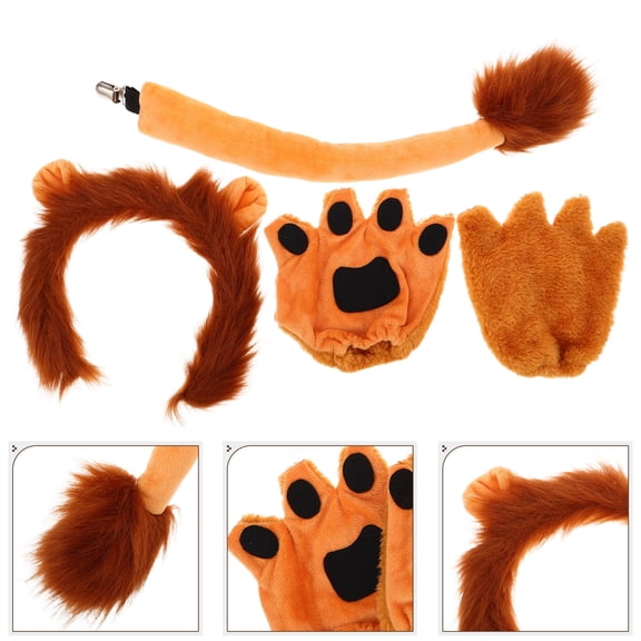 NUOLUX Lion Costume Set, Plush Ears And Tail for Cosplay Party