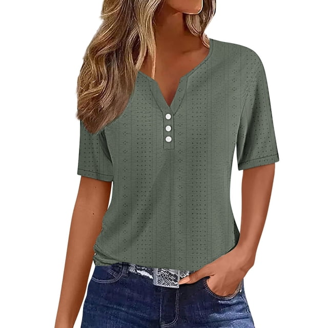 Timegard Tops for Women Summer Keyhole Neck Ruched Cap Sleeve Comfy Tee Shirt Dressy Casual Tunic Tops