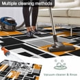 thumbnail image 5 of Burnt Orange Black Geometric Outdoor Rug for Patio/Deck/Porch, Non-Slip Large Area Rug 4 x 6 Ft, Modern Color Block Abstract Indoor Outdoor Rugs Washable Area Rugs, Camping Rug Carpet Runner, 5 of 8