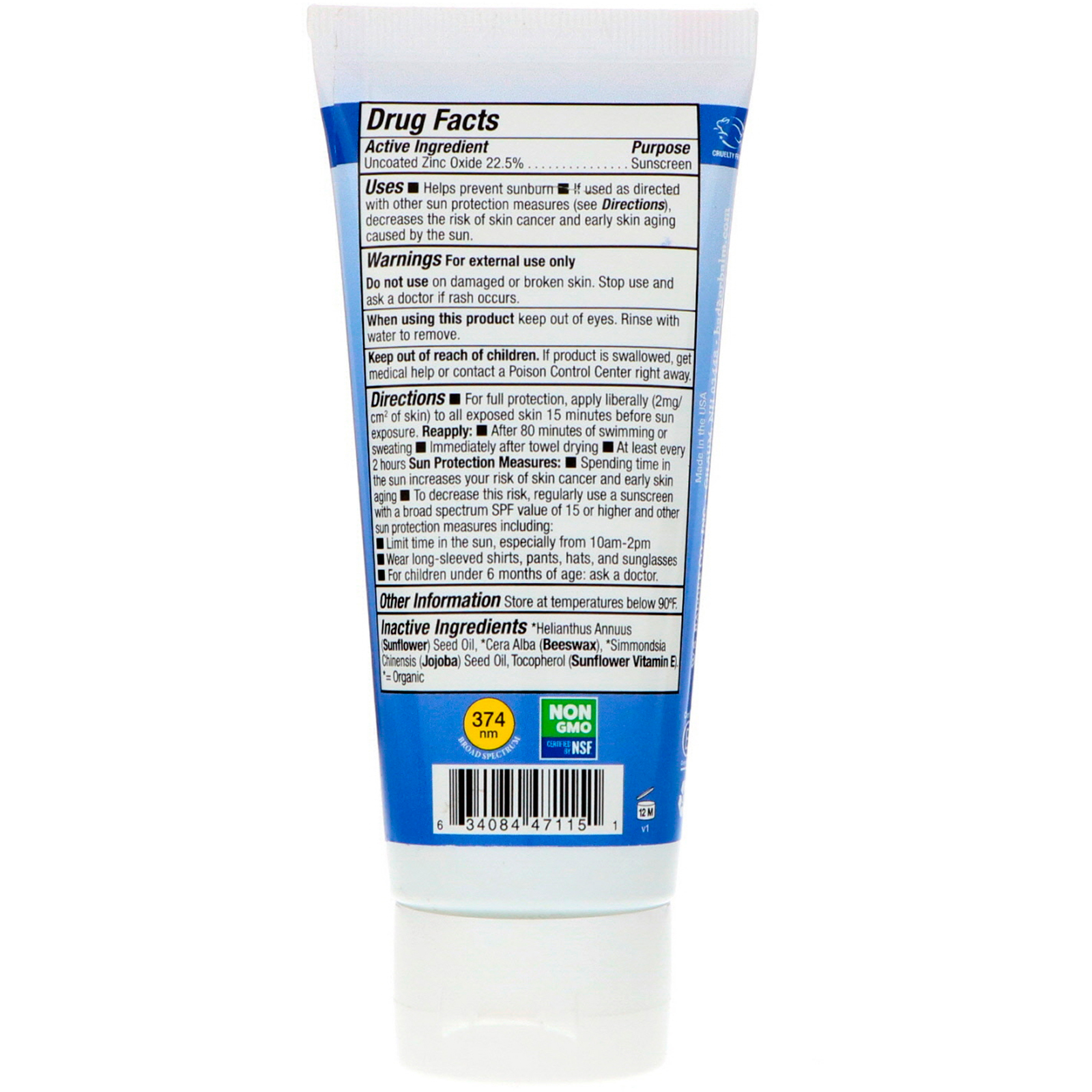 Badger SPF 35 Clear Zinc Sport Sunscreen Cream, Unscented 2.9oz each - image 2 of 2