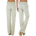 thumbnail image 7 of ToBeInStyle Women's Cozy Linen-Cotton Blend Heather Dye Pants - Taupe - Large, 7 of 7