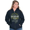 thumbnail image 3 of Michigan Distressed Vintage MI Motor Unisex Fleece Graphic Zip Up Hoodie Brisco Brands 2X, 3 of 5