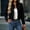 02-Black, variant on Women's Stand Collar Cropped Wool Blend Jacket,Single Breasted Long Sleeve Elegant Short Outerwear 01-Beige M