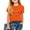 Orange, variant on Stylish Children's Printed Crew Neck Short Sleeve Mid Plus Size Children's Casual Loose Top