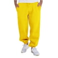 thumbnail image 2 of WAVSUF Tall and Big Men Multiple Pockets Cargo Pant for Mens Regular Fit Long Pants Motion Casual Drawstring Elasticity Pants Yellow Size L, 2 of 8