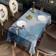 thumbnail image 2 of Blue Gold Marble Pattern Rectangle Tablecloth 60"x102",Waterproof Polyester Rectangle Table Cloth, Wipeable Spillproof Polyester Tablecloth for Dining, Camping, Indoor and Outdoor, 2 of 6