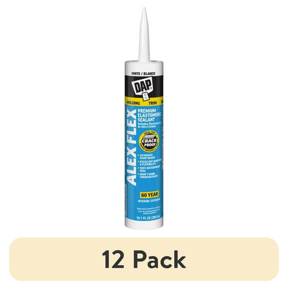 (12 pack) DAP Alex Flex 10.1 oz White Premium Molding and Trim Siliconized Sealant