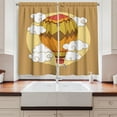 thumbnail image 2 of Ambesonne Cartoon Kitchen Curtains, Hot Air Balloon Retro, 55"x45", Pale Brown Multicolor, 2 of 3
