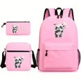 thumbnail image 2 of 3pcs/set Cute Panda Student Backpack Set - Reinforced Shoulder Strap, Large-capacity Computer Backpack, Crossbody Chest Bag & Pencil Case for Outdoor Sports Travel, 2 of 5
