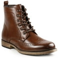 thumbnail image 2 of Metrocharm MC309 Men's Lace Up Wing Tip Dress Casual Fashion Oxford Boot Tan 6.5, 2 of 18