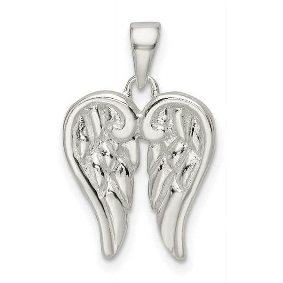 Finest Gold Sterling Silver Polished Angel Wings Pendant
