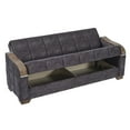 thumbnail image 3 of Ottomanson 88" Convertible Sofa Couch for Living Room, Suede Modern Sofa Bed with Storage, Brown, 3 of 7