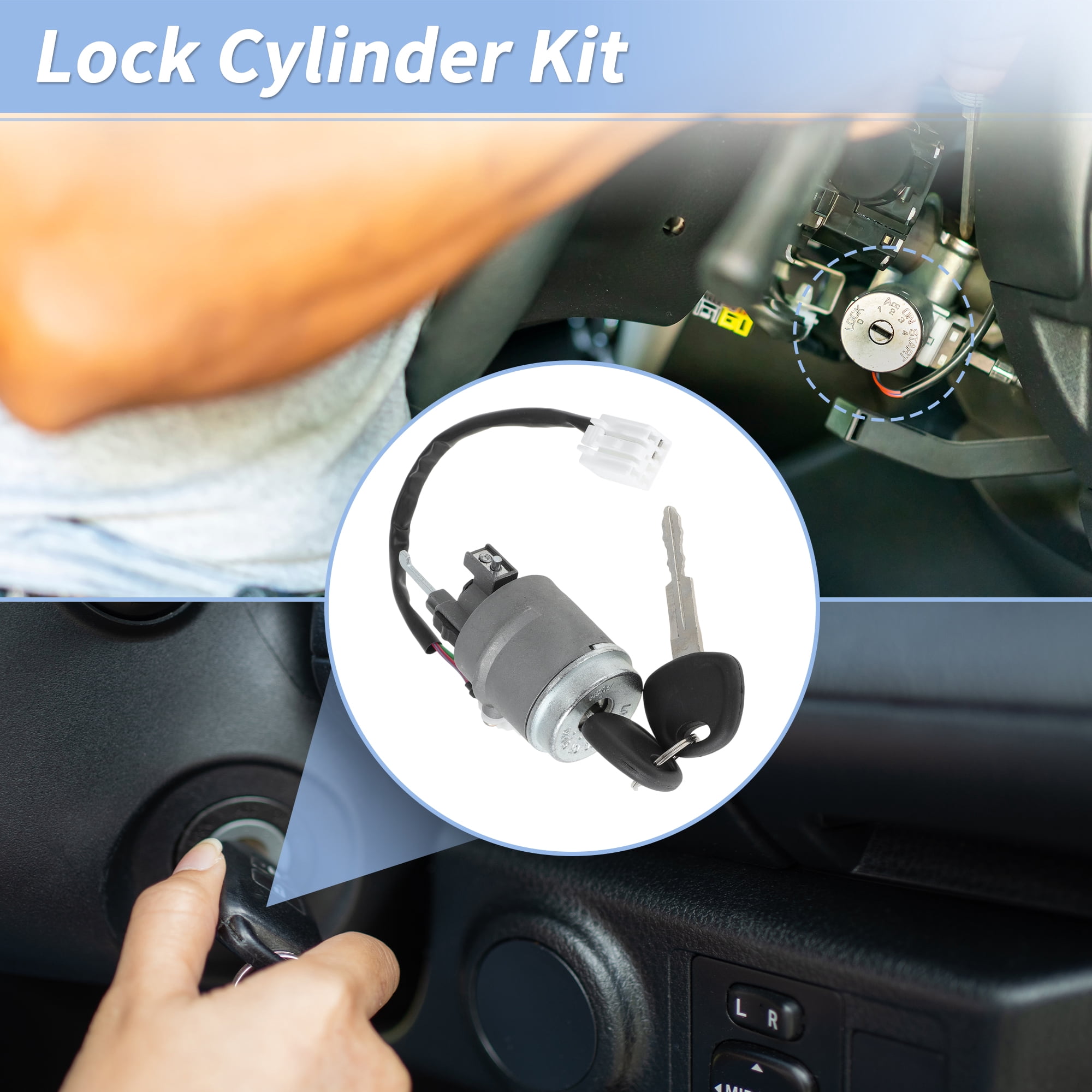 Unique Bargains Ignition Lock Cylinder for Hyundai Tucson and for Kia Sportage with 2 Keys
