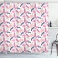 thumbnail image 1 of Ambesonne Nature Shower Curtain, Exotic Banana Palm Leaves, 69"Wx70"L, Pink Navy Blue Rose, 1 of 3
