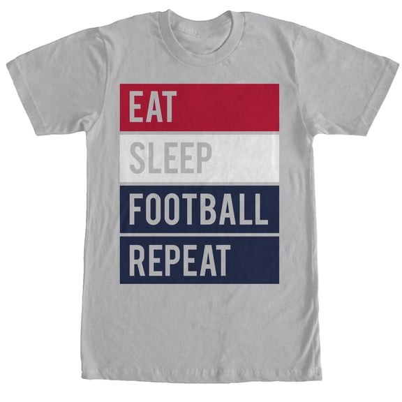 Men's CHIN UP Eat Sleep Football Repeat Graphic Tee Silver X Large