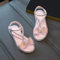 thumbnail image 6 of EnJoCho Girls' Cute Princess Sandals Summer Baby Girls Fashion Sandals Lightweight Breathable Rhinestone Bow Girls Beach Sandals Toddler Kids Cute Casual Shoes, 6 of 9