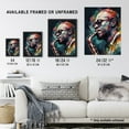 thumbnail image 4 of Saxophone Player Playing Music Acrylic Painting Blue Pink Yellow Jazz Musician Portrait Art Print Framed Poster Wall Decor 12x16 inch, 4 of 5