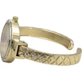 thumbnail image 2 of Blekon Collections Womens 32mm Case Plaided Designed Rhinestone Cuff Bangle Watch, 2 of 5