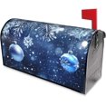 thumbnail image 3 of Festive Magnetic Mailbox Cover Blue Ball Christmas Pattern Outdoor Mailbox Protector Holiday Seasonal Decorative Garden Yard Home Large Size 25.5 x 21 Inch, 3 of 6
