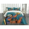 thumbnail image 3 of Ambesonne Astronaut Quilted Bedspread Set 3 Pcs, Astronaut Holds Beer, Queen Size, Multicolor, 3 of 5