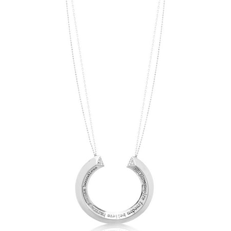 Sterling Silver Cubic Zirconia Inspirational Ring Necklace
