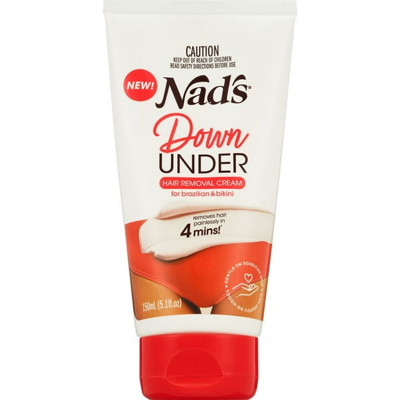 Nad's Down Under Cream Women's Intimate Hair Removal, Brazilian & Bikini Depilatory Cream 150 ml (5.1 oz)