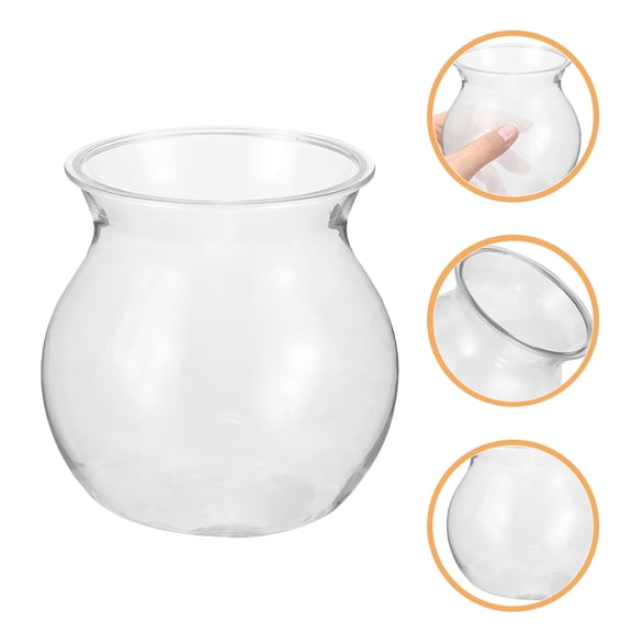 Hemoton Small Clear Glass Fish Bowls for Betta Fish, Plants, Terrarium, Planter, Home and Office Decoration