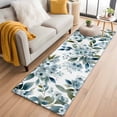 thumbnail image 2 of Blue Flower Runner Rugs 2x6 ft Watercolor Spring Blue Floral Green Leaf Botanical Washable Hallway Rugs Non-Slip Floor Mats Absorbent Carpet Bedside Runners for Bedroom Kitchen Bathroom Laundry Room, 2 of 9