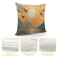 thumbnail image 4 of Autua Sunset Birds Mountains Graphic Decorative Cushion Throw Pillow Cover for Home Couch Living Room Bed Sofa Short Plush All Year Use Printed on Both Sides 1PC 20x20in, 4 of 5