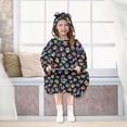 thumbnail image 6 of Wearable Blanket Hoodie for Kids Cute Dog Paws Flannel Hooded Blanket with Pockets and Sleeves Suitable for Boys and Girls, 6 of 7