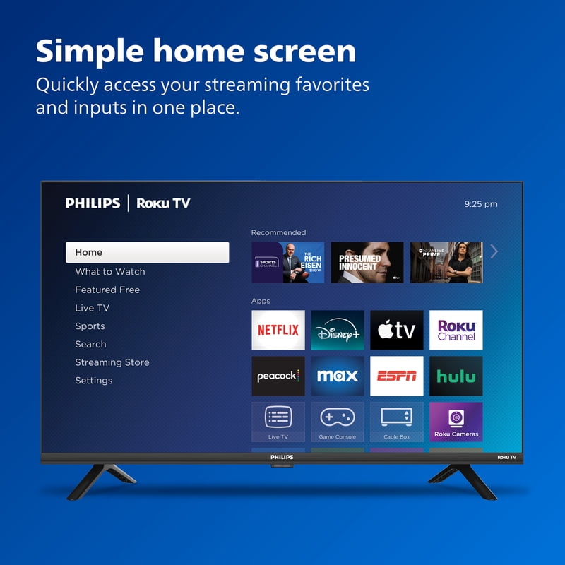 Philips 40" Class FHD (1080p) Roku Smart LED TV (40PFL6533/F7) (New) display and camera view