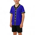 thumbnail image 6 of WPPGONE Kids Boys Athletic Button Down Shirt V Neck Short Sleeve Active Top Classic Baseball Style Mesh Fabric Breathable Sportswear Team Practice Playwear Casual Jersey Apparel, 6 of 6