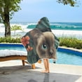 thumbnail image 3 of Yayeee Kids Hooded Towels Toddler Soft Absorbent Beach Bathing Wrap 50" x 23.5", Flowers and Cat, 3 of 5