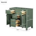thumbnail image 2 of 36'' Bathroom Vanity, Modern Freestanding Single Bathroom Cabinet with 4 Drawers & 2 Cabinets,Storage Cabinet for Bathroom, Green (NOT INCLUDE SINK), 2 of 8