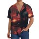 thumbnail image 1 of Balery Lone Rider Under Red Sky Camisa Casual de Manga Corta con Botones para Hombre, Texturizada, Estilo Cubano, para Playa, Verano-4X-Large, 1 of 5