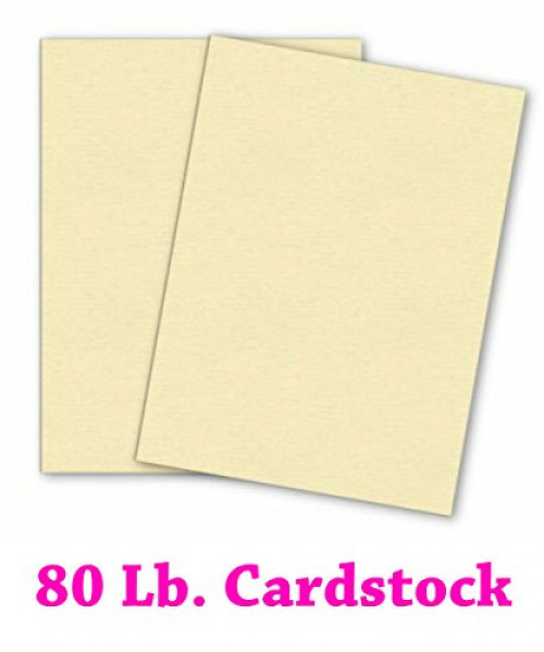 Ivory Card Stock 8 1/2 X 11 in 80 Lb. Cover Smooth 50 Per Pack