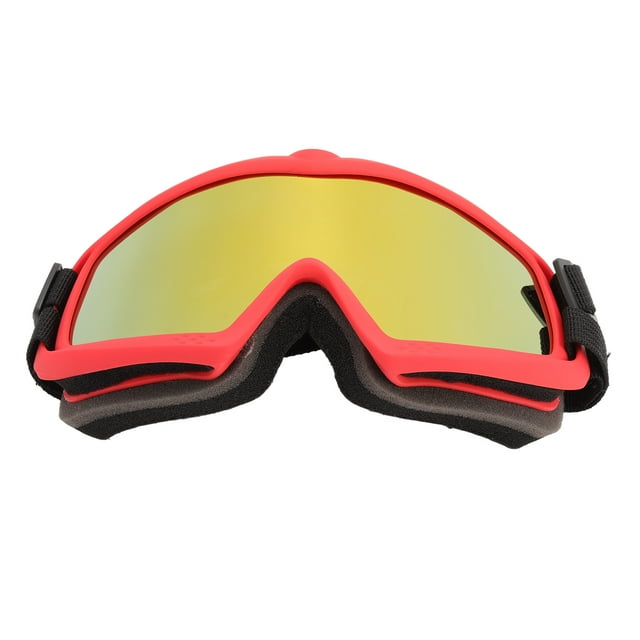 Lunettes de Chien, Grandes Lunettes de Soleil de Chien Lentilles PC Réglables Protection UV Anti-Poussière Léger pour le Cyclisme pour Skier Lentille Rose Cadre Rouge, Lentille Rouge Cadre Rouge, Lentille Bleue Cadre Bleu
