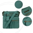thumbnail image 7 of Montana West Crossbody Bag for Women Soft Washed Leather Multi Pocket Shoulder Purses, Turquoise, 7 of 7