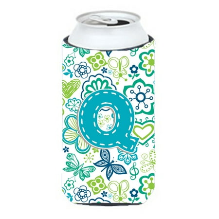 

Caroline s Treasures CJ2006-QTBC Letter Q Flowers and Butterflies Teal Blue Tall Boy Beverage Insulator Hugger Tall Boy multicolor