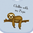 thumbnail image 4 of Inktastic Chillin with Papa Sloth Cute Boys Baby Bib, 4 of 4