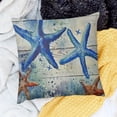 thumbnail image 2 of SHANXI Vintage Sea Pillow Covers Wood Grain Starfish Seahorse Hippocampus with Quotes Ocean Theme Cushion Cover Nautical &amp; Coastal Beach Home Decorations Pillowcases 22x22in, 2 of 5