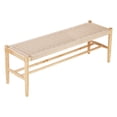 thumbnail image 1 of VEVOR Rattan Bench Wooden Bench 47.6 Inches for Entryway Living Room & Bedroom, 1 of 9