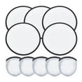 thumbnail image 1 of 5 Pcs Ventilateur Pliant à Disque Volant avec Sac de Rangement Bord Noir Blanc Ventilateur Rond Transfert de Chaleur Sublimation Polyester Ventilateur Pliable, 1 of 4