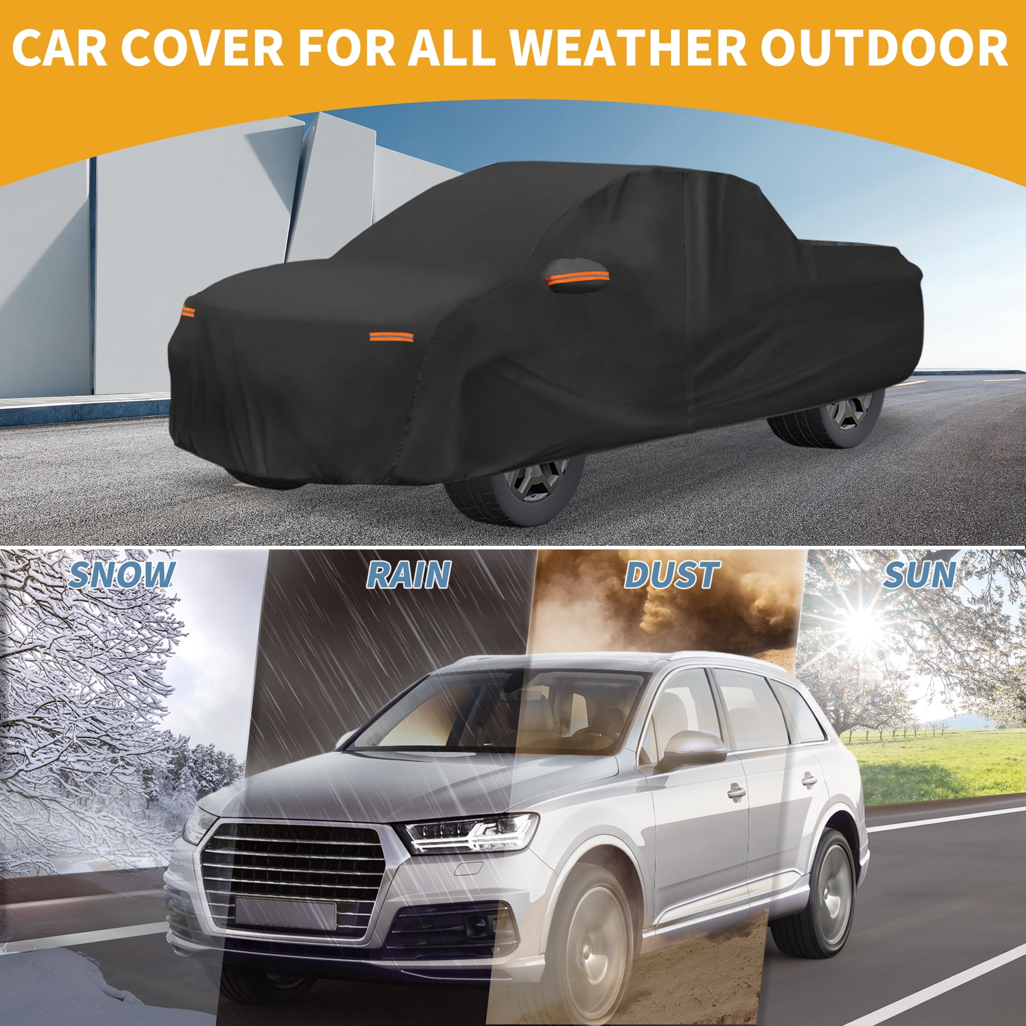 Unique Bargains Durable Waterproof Car Cover Black ["for Hyundai Santa Cruz"]