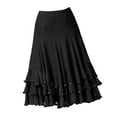 thumbnail image 4 of Ballroom Waltz Dance Swing Skirt Modern Tango Training Dress Costume Black, 4 of 8