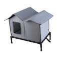 thumbnail image 2 of Casa para gatos de exterior, impermeable, aislante, resistente al viento, con tela Oxford elevada. Gris, 2 of 6